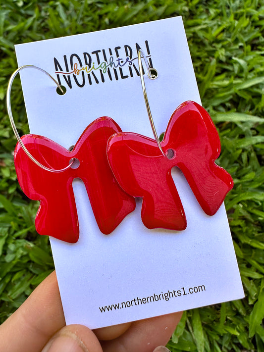 Hoops Bows - Christmas Red